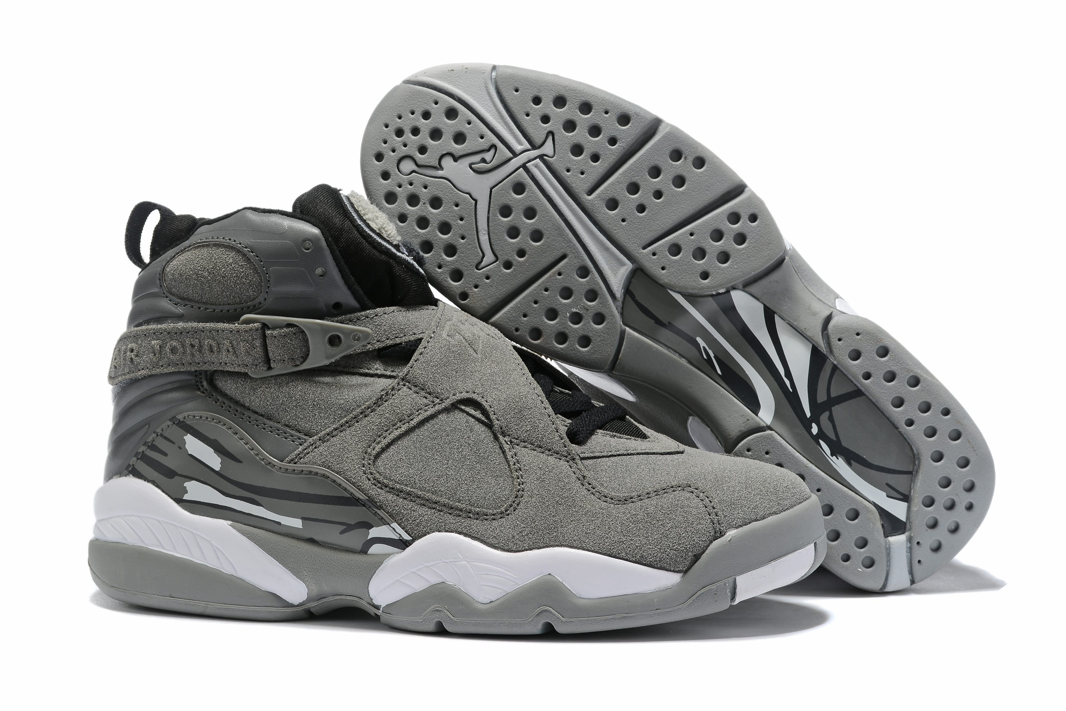 2019 Air Jordan 8 Grey Black White Shoes